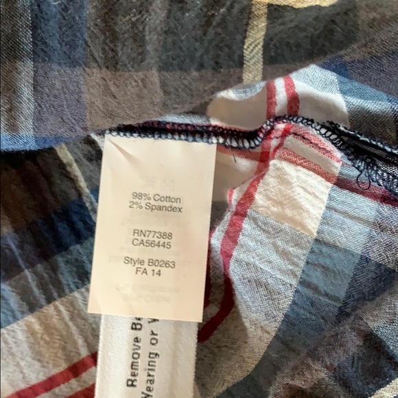 Madewell navy white red plaid tunic top - Picture 7 of 7